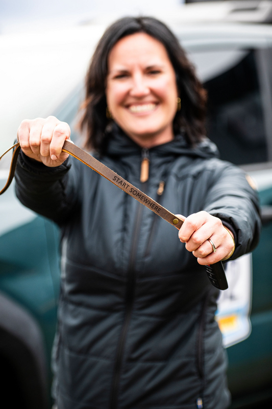 START SOMEWHERE Leather Lanyard